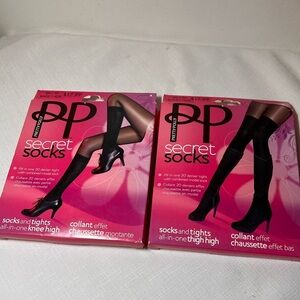 Pretty Polly Pink Secret Tights with built in  Knee High Socks
Blacks